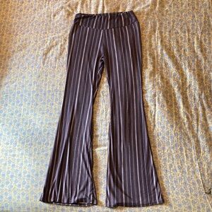 Brown and White Striped bell bottoms